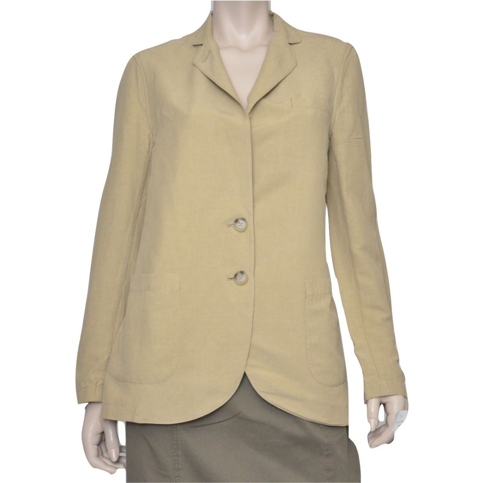 Lauren Ralph Lauren Vincent Silk/Linen Jacket Blazer Light Wheat Xs/S Nwt $260